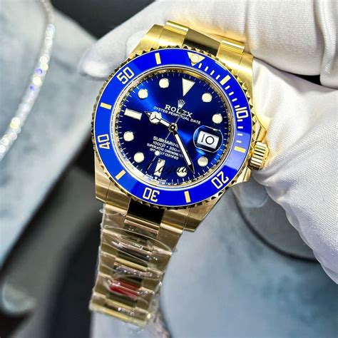 rolex submariner yellow gold blue price|Rolex Submariner price increase chart.